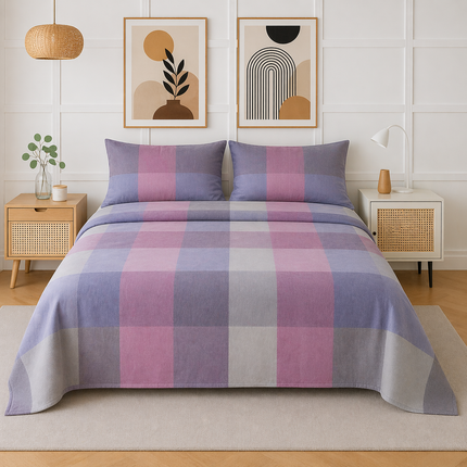 King Size 100% Cotton Bed Sheet Set – 4 Piece, 400 Thread Count, Deep Pocket, All-Around Elastic with Extra Corner Elastic