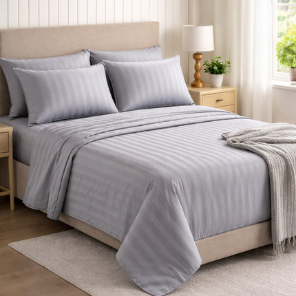 Queen Size 100% Cotton Bed Sheet Set – 4 Piece, 1000 Thread Count, Deep Pocket 17inch, All-Around Elastic with Corner Straps