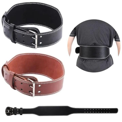 MR Premium Leather Weightlifting Belt + Fingerless Lifting Gloves Set – 10mm Thick, 5" Wide Powerlifting Belt with Dual Prong Buckle & Gym Gloves for Men & Women – Squats, Deadlifts, CrossFit & Bodybuilding