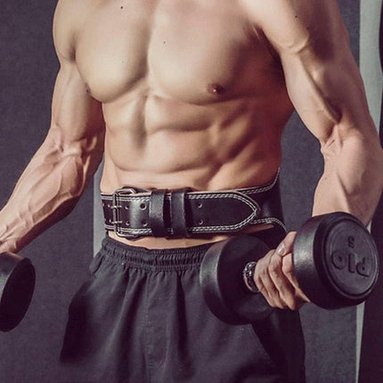 MR Premium Leather Weightlifting Belt + Fingerless Lifting Gloves Set – 10mm Thick, 5" Wide Powerlifting Belt with Dual Prong Buckle & Gym Gloves for Men & Women – Squats, Deadlifts, CrossFit & Bodybuilding