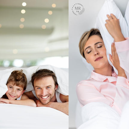 MR24 King Size Bed Sheets – 100% Cotton Cooling Percale, Soft & Breathable, Classic Red Stripe Design, Deep Pocket 16” Fitted Sheet, Wrinkle Resistant & Durable, Luxury Hotel Quality 4-Piece Set – Gift-Ready for Valentine’s, Christmas & Birthdays