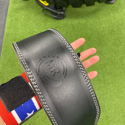 MR Premium Leather Weightlifting Belt + Fingerless Lifting Gloves Set – 10mm Thick, 5" Wide Powerlifting Belt with Dual Prong Buckle & Gym Gloves for Men & Women – Squats, Deadlifts, CrossFit & Bodybuilding