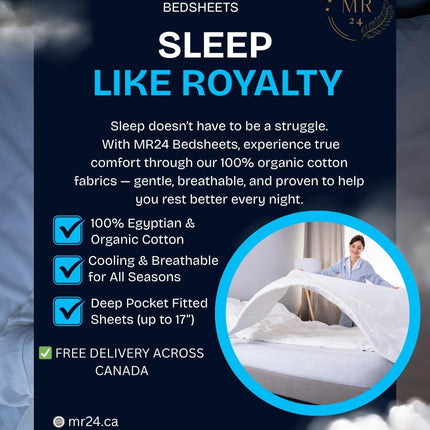 MR24 100% Cotton King Sheets – Mint Green, 400 Thread Count, Deep Pocket 17–18