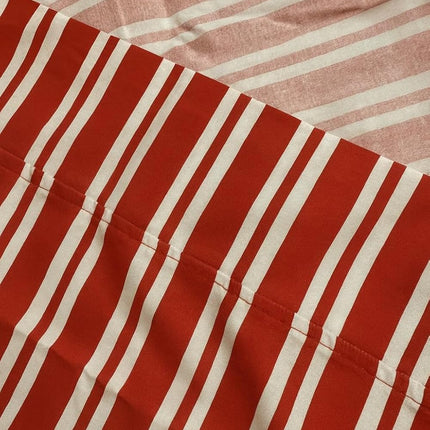 MR24 King Size Bed Sheets – 100% Cotton Cooling Percale, Soft & Breathable, Classic Red Stripe Design, Deep Pocket 16” Fitted Sheet, Wrinkle Resistant & Durable, Luxury Hotel Quality 4-Piece Set – Gift-Ready for Valentine’s, Christmas & Birthdays