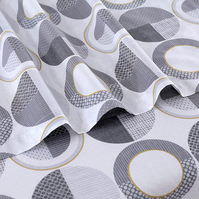 Grey Modern Geometric 100% Cotton Queen Sheets Set