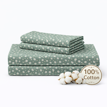 Queen Size 100% Cotton Bed Sheet Set – 4 Piece, 400 Thread Count, Deep Pocket, All-Around Elastic with Corner Straps