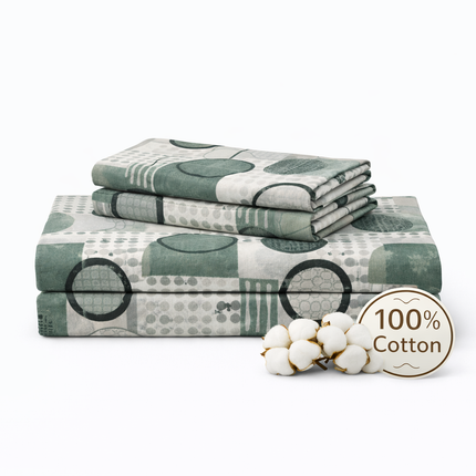 MR24 100% Cotton Queen Size Bed Sheets – 4 Piece Set