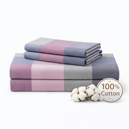 King Size 100% Cotton Bed Sheet Set – 4 Piece, 400 Thread Count, Deep Pocket, All-Around Elastic with Extra Corner Elastic