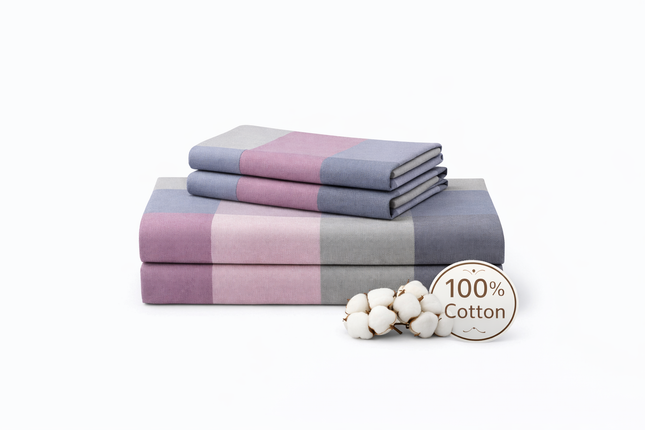 King Size 100% Cotton Bed Sheet Set – 4 Piece, 400 Thread Count, Deep Pocket, All-Around Elastic with Extra Corner Elastic
