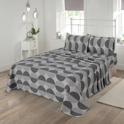 Grey Modern Geometric 100% Cotton Queen Sheets Set