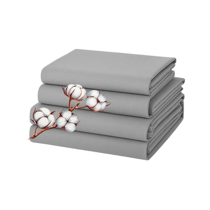 100% Cotton Queen Bed Sheets Set – 450 Thread Count, Deep Pocket 17”, Soft Breathable, Wrinkle-Resistant, Hotel Quality Premium Bedding by MR24 Grey