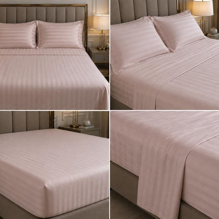 MR24 100% Egyptian Cotton Bed Sheet Set – Queen, 4 Piece Deep Pocket Bedding, Soft Breathable Cooling Sheets, Hotel Quality (Blush Pink Queen, 1000)